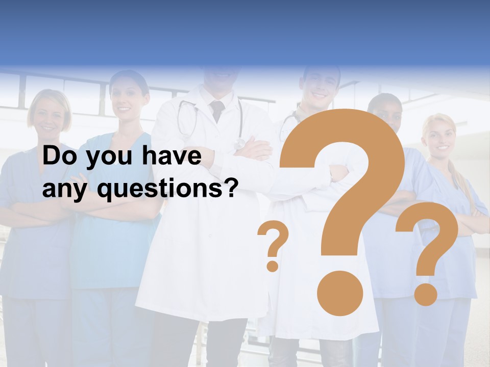 A Group Of Doctors Standing In A Hospital PowerPoint Template