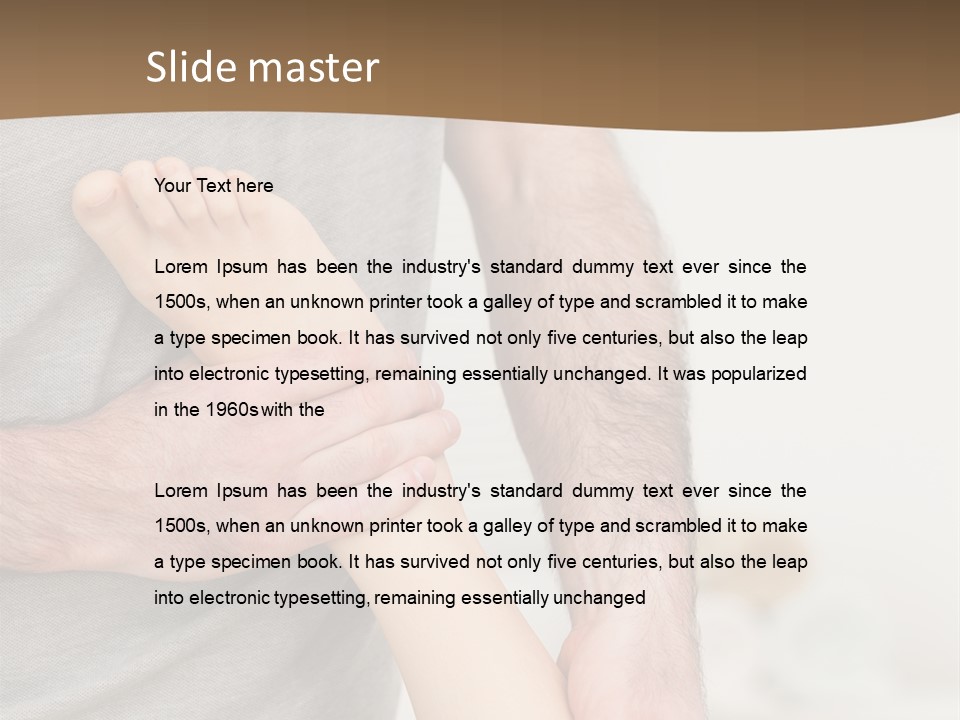 Exercising Barefoot Caucasian PowerPoint Template