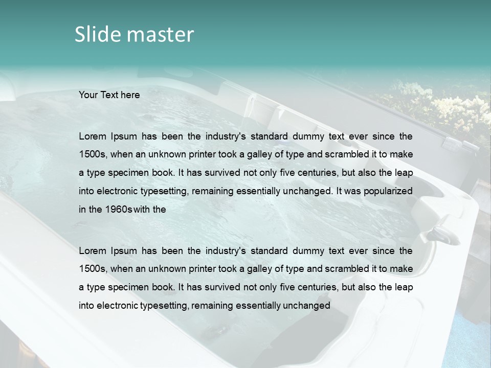 Tub Spa Outdoors PowerPoint Template