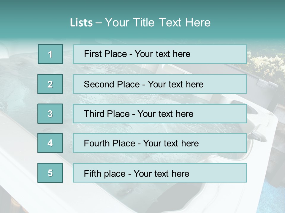 Tub Spa Outdoors PowerPoint Template