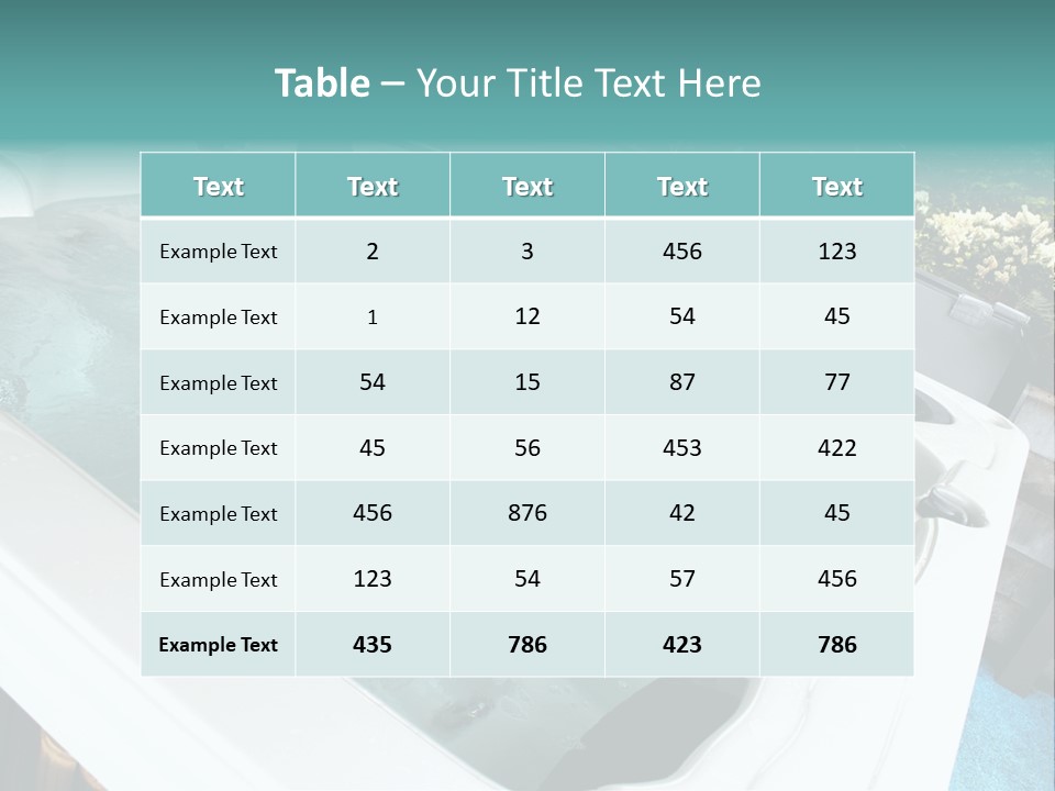 Tub Spa Outdoors PowerPoint Template