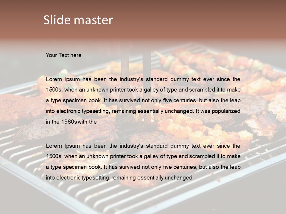 Bbq Fire Meat PowerPoint Template
