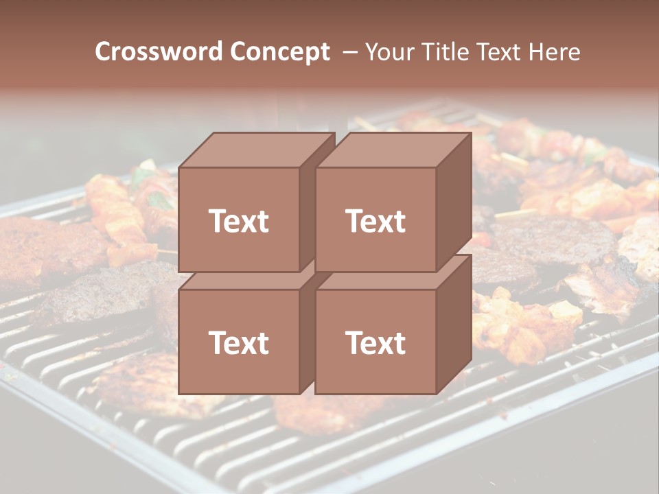 Bbq Fire Meat PowerPoint Template