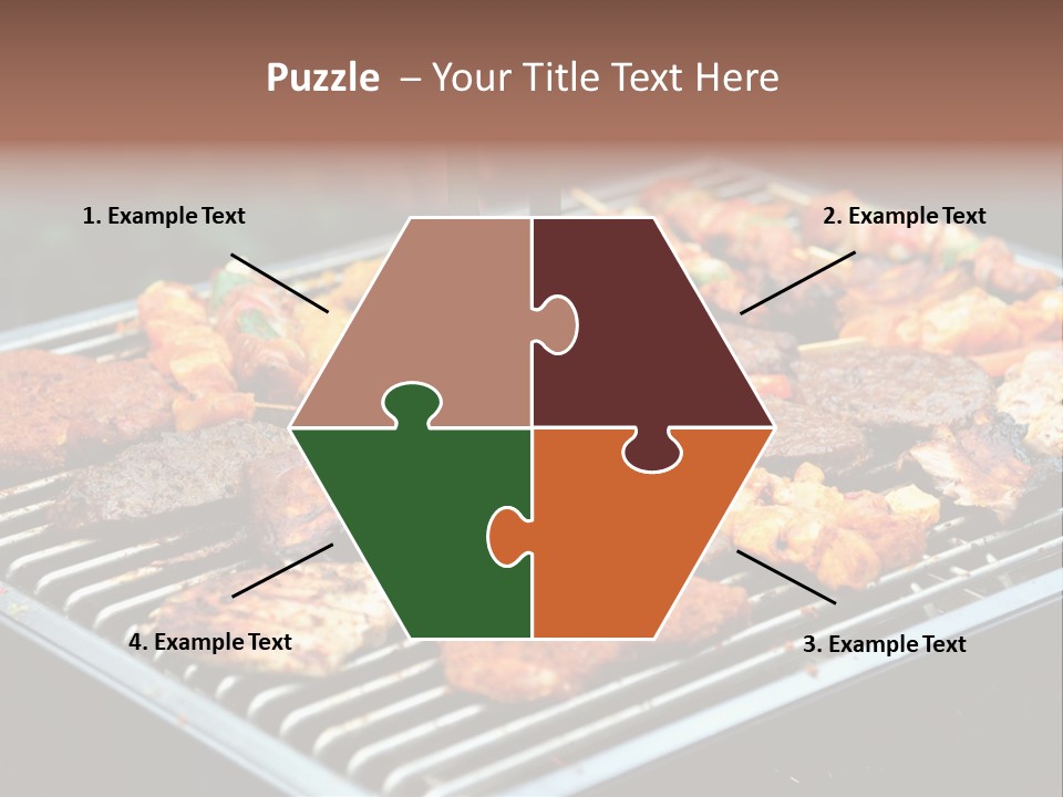 Bbq Fire Meat PowerPoint Template