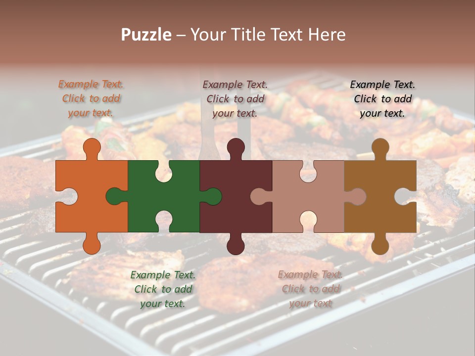 Bbq Fire Meat PowerPoint Template