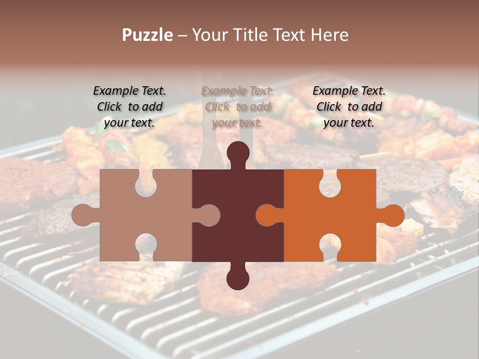 Bbq Fire Meat PowerPoint Template