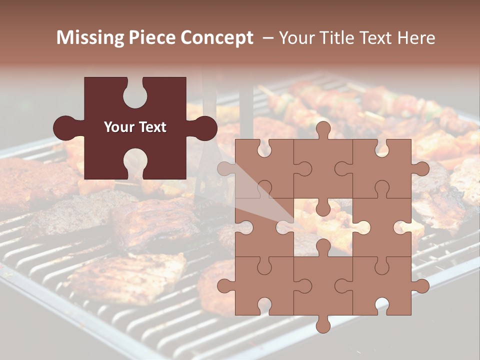 Bbq Fire Meat PowerPoint Template