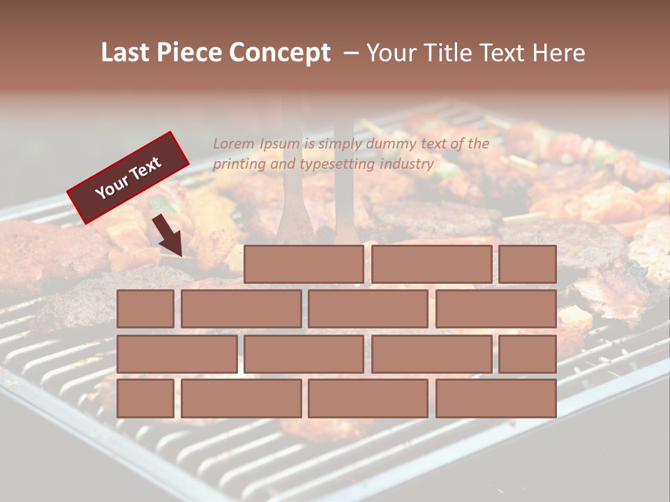 Bbq Fire Meat PowerPoint Template