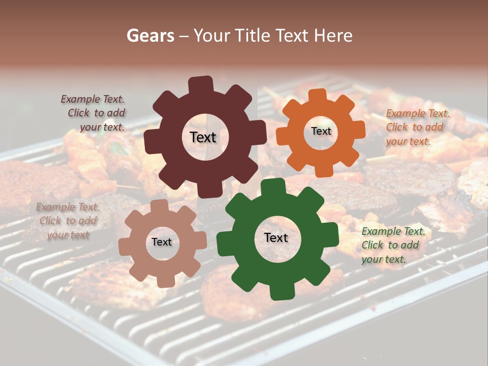 Bbq Fire Meat PowerPoint Template