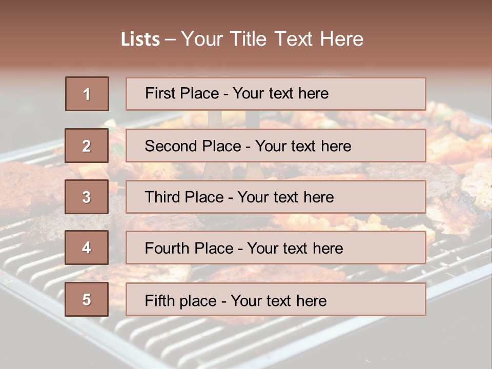 Bbq Fire Meat PowerPoint Template