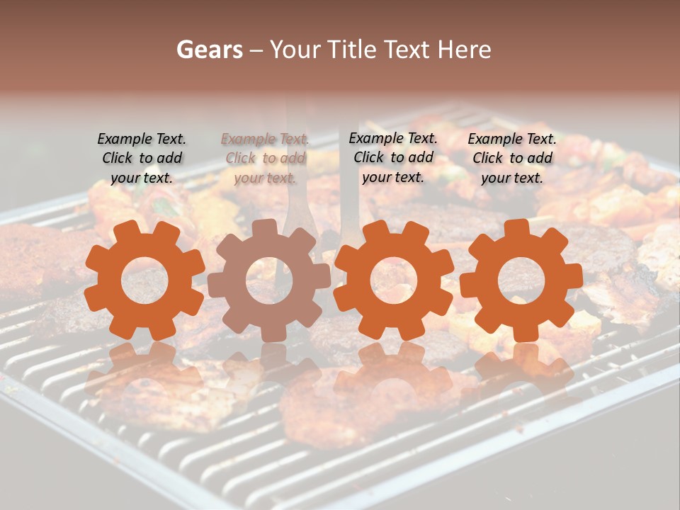 Bbq Fire Meat PowerPoint Template
