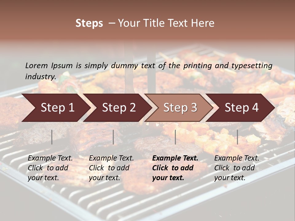 Bbq Fire Meat PowerPoint Template