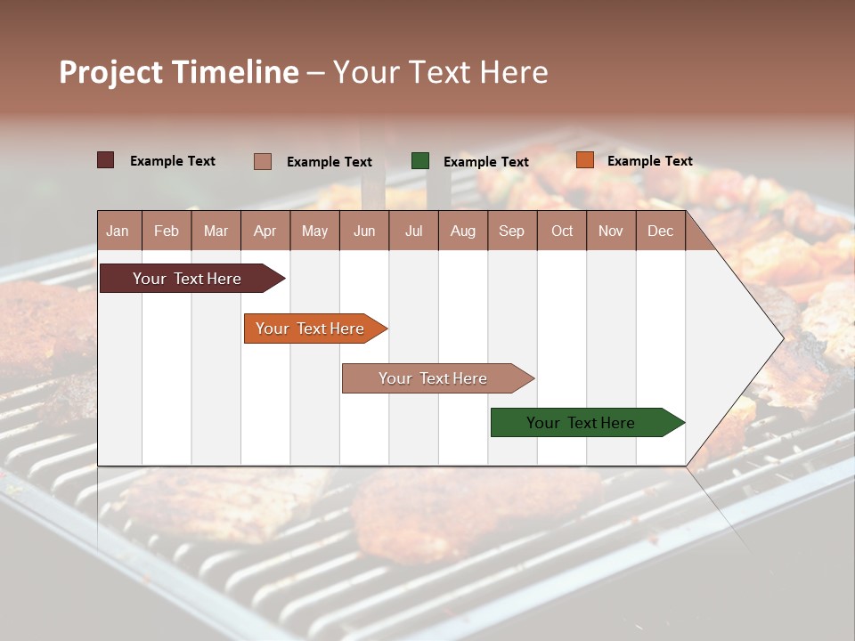 Bbq Fire Meat PowerPoint Template