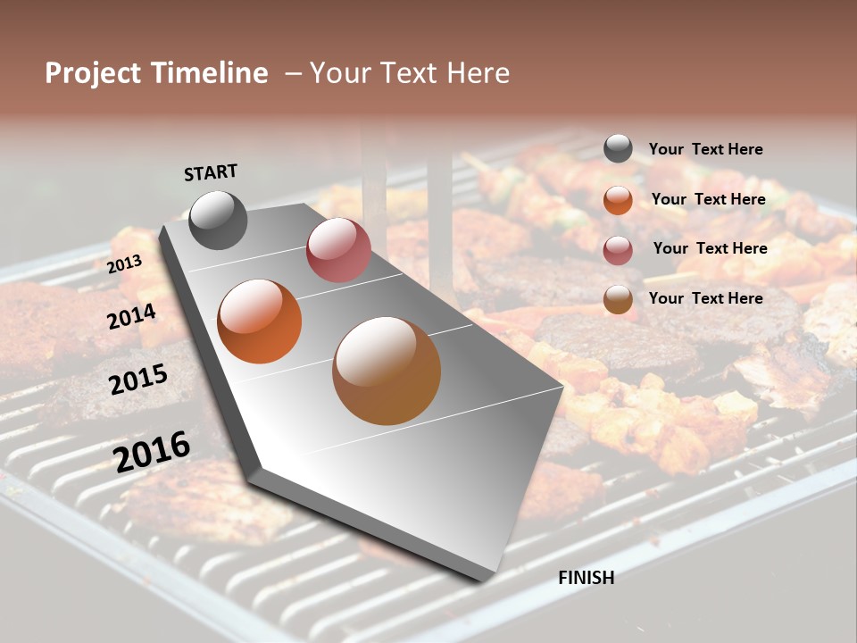 Bbq Fire Meat PowerPoint Template