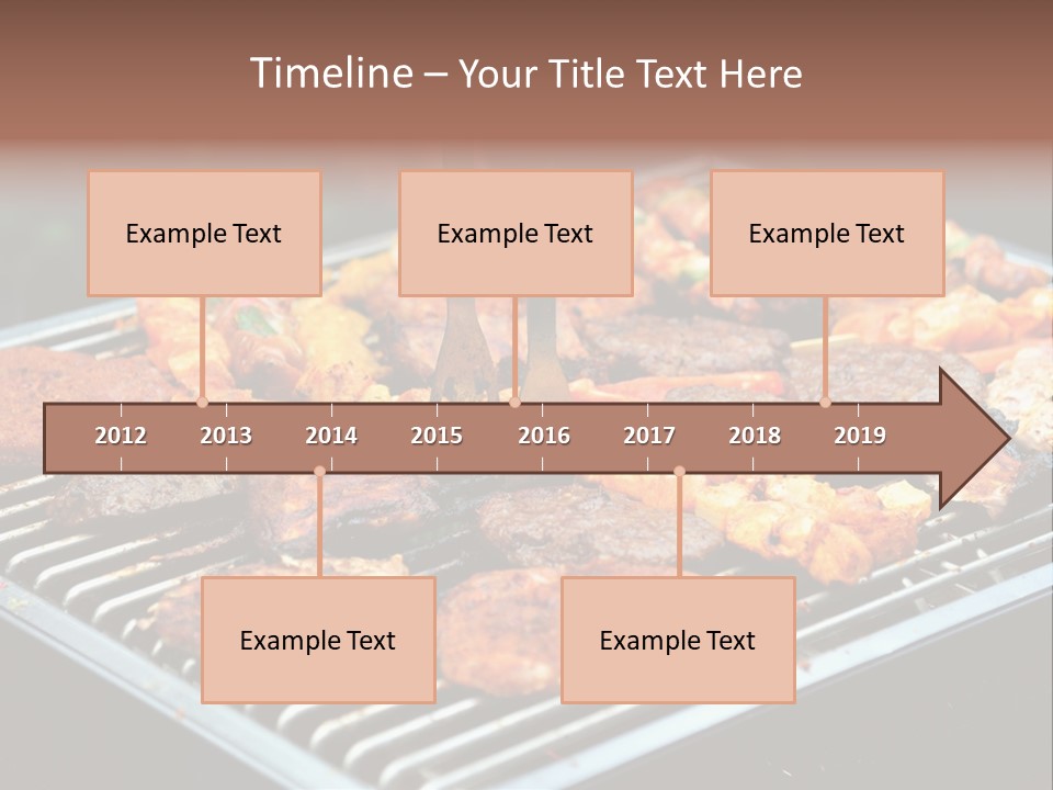 Bbq Fire Meat PowerPoint Template