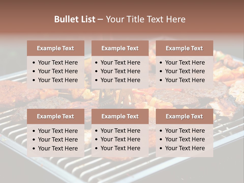Bbq Fire Meat PowerPoint Template