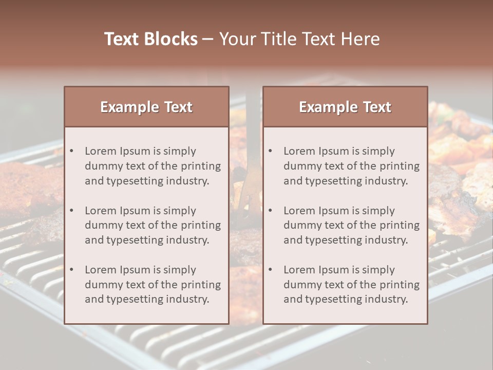 Bbq Fire Meat PowerPoint Template