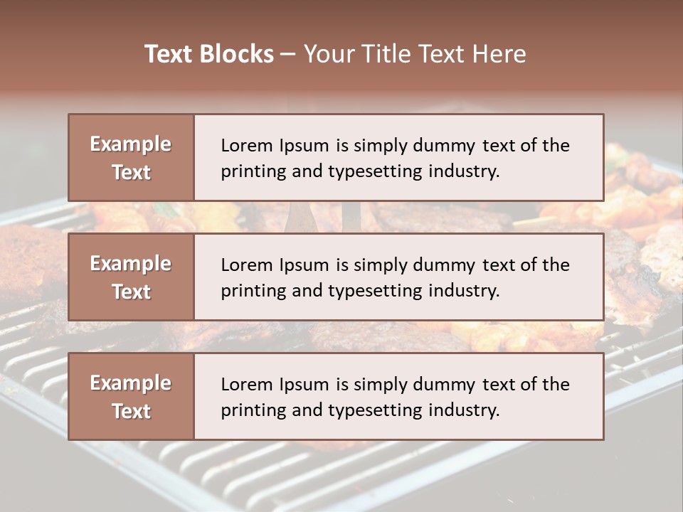 Bbq Fire Meat PowerPoint Template