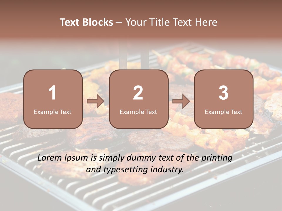 Bbq Fire Meat PowerPoint Template