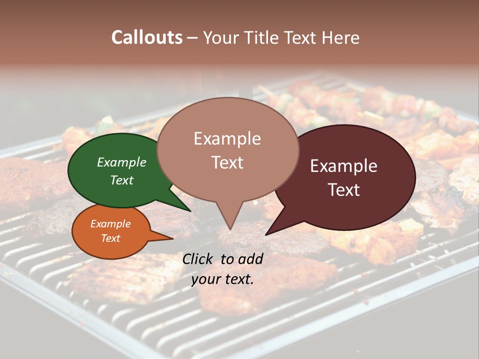 Bbq Fire Meat PowerPoint Template