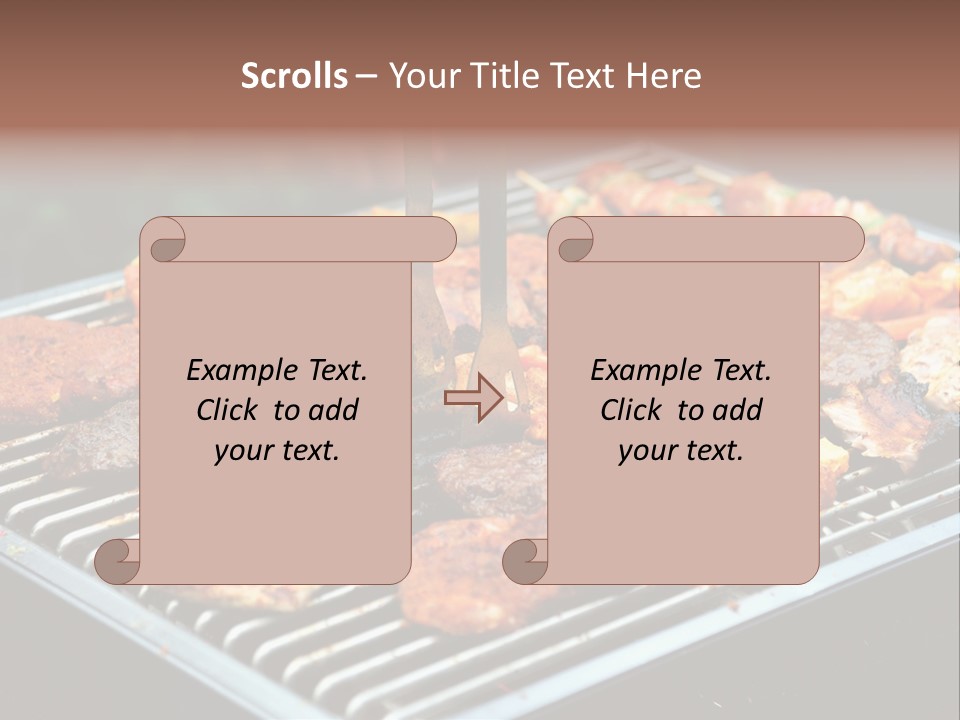 Bbq Fire Meat PowerPoint Template
