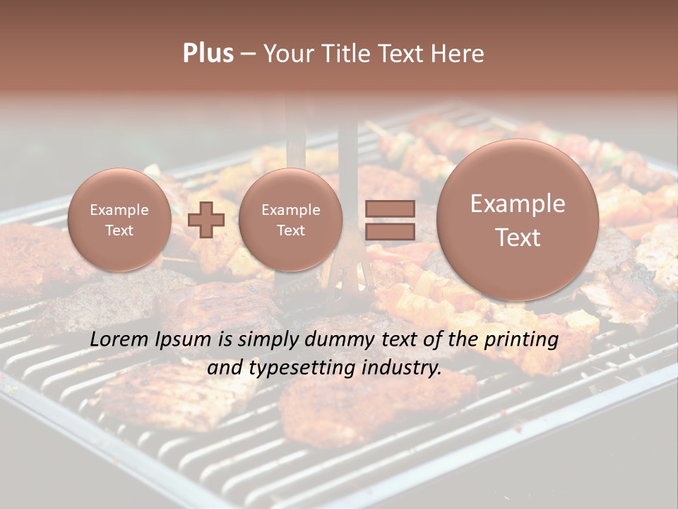 Bbq Fire Meat PowerPoint Template