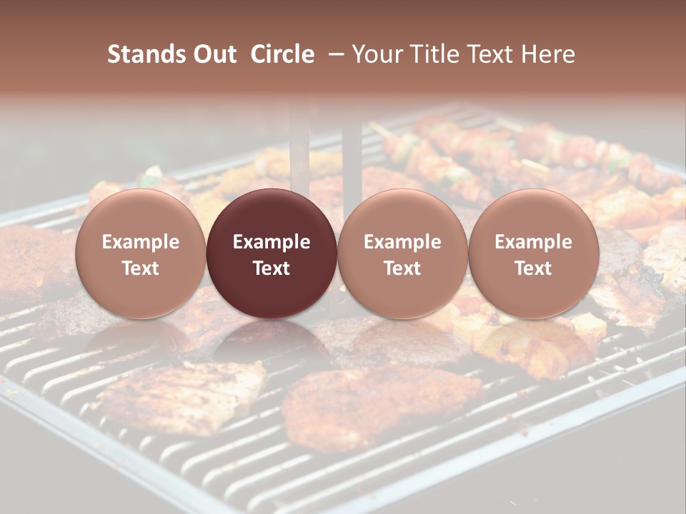 Bbq Fire Meat PowerPoint Template