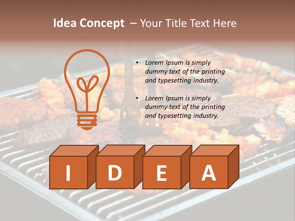 Bbq Fire Meat PowerPoint Template