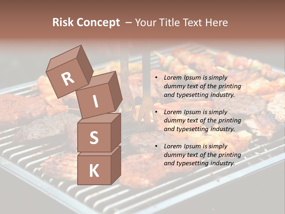 Bbq Fire Meat PowerPoint Template