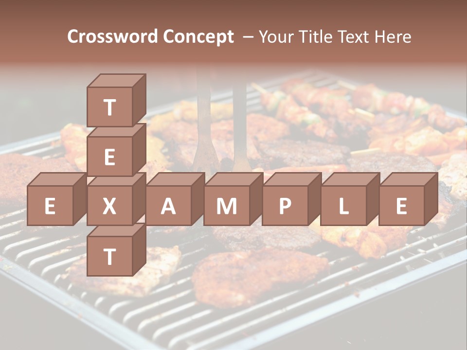 Bbq Fire Meat PowerPoint Template