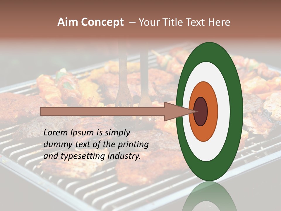 Bbq Fire Meat PowerPoint Template