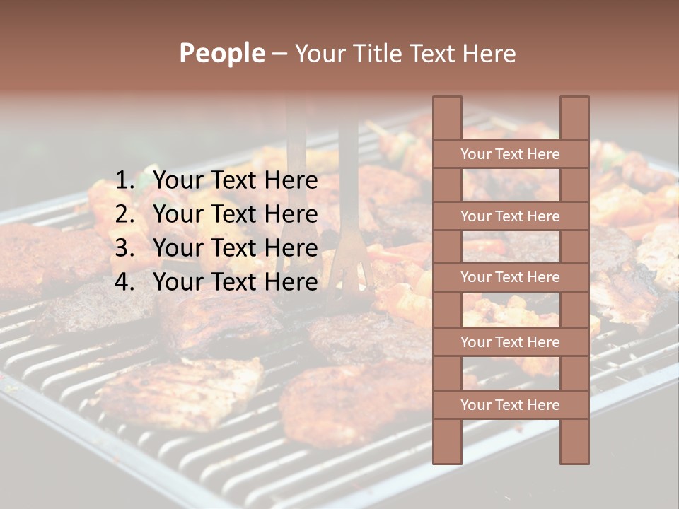 Bbq Fire Meat PowerPoint Template