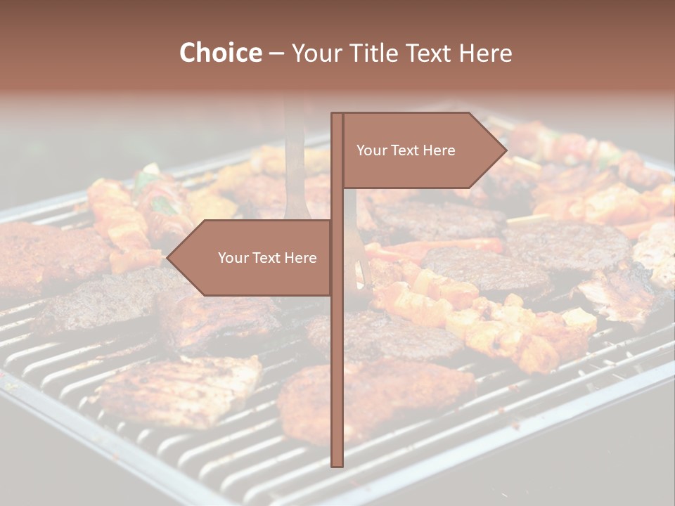 Bbq Fire Meat PowerPoint Template