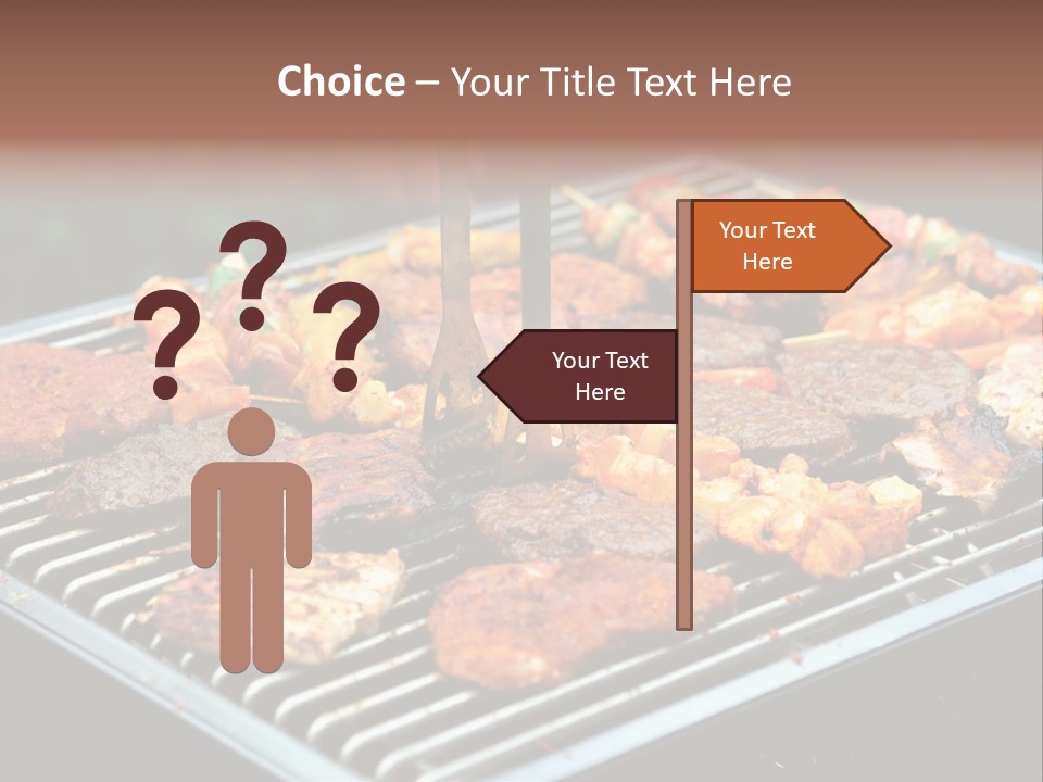 Bbq Fire Meat PowerPoint Template