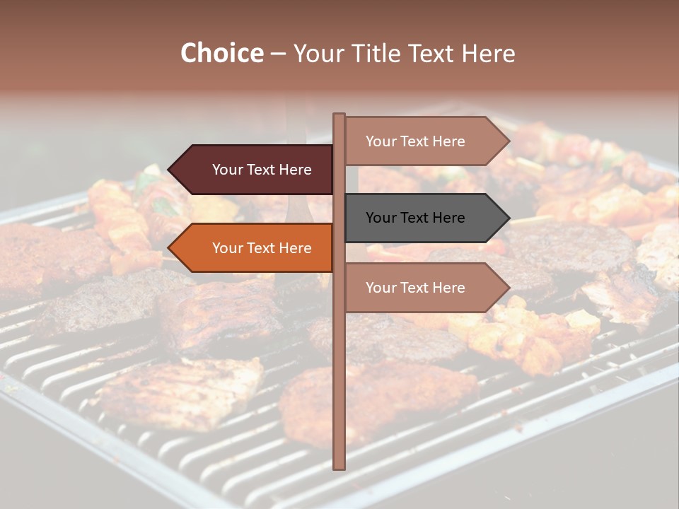 Bbq Fire Meat PowerPoint Template