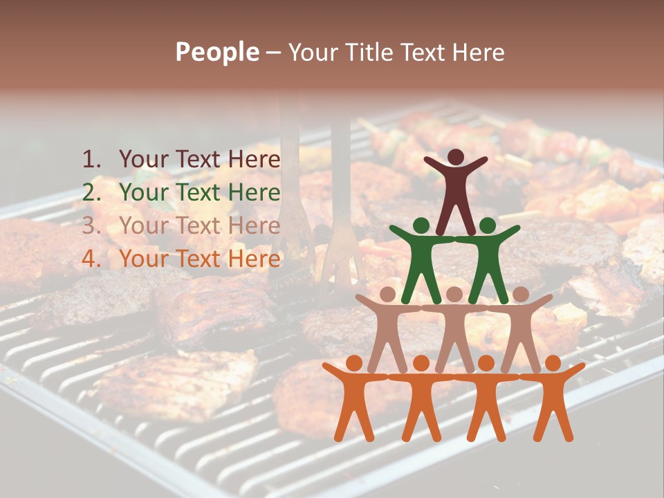 Bbq Fire Meat PowerPoint Template