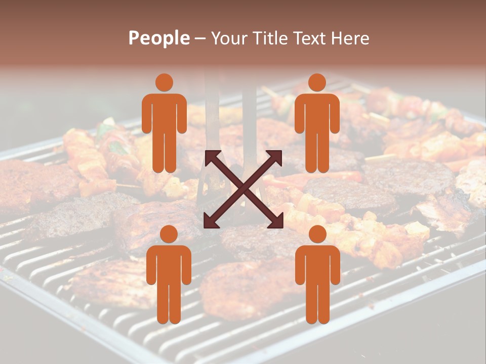 Bbq Fire Meat PowerPoint Template