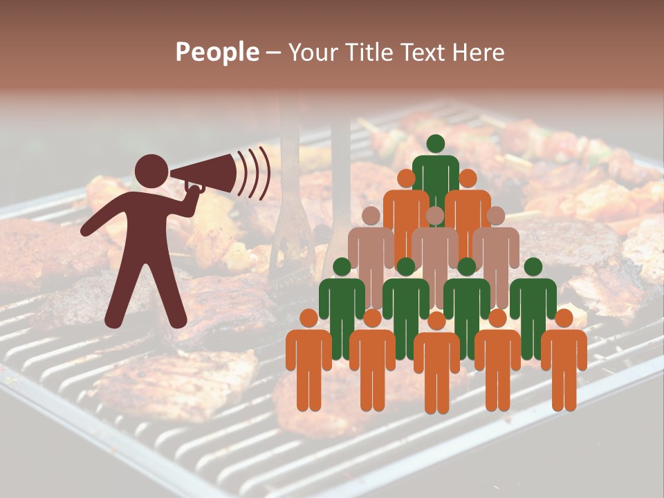 Bbq Fire Meat PowerPoint Template