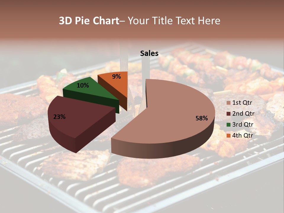 Bbq Fire Meat PowerPoint Template