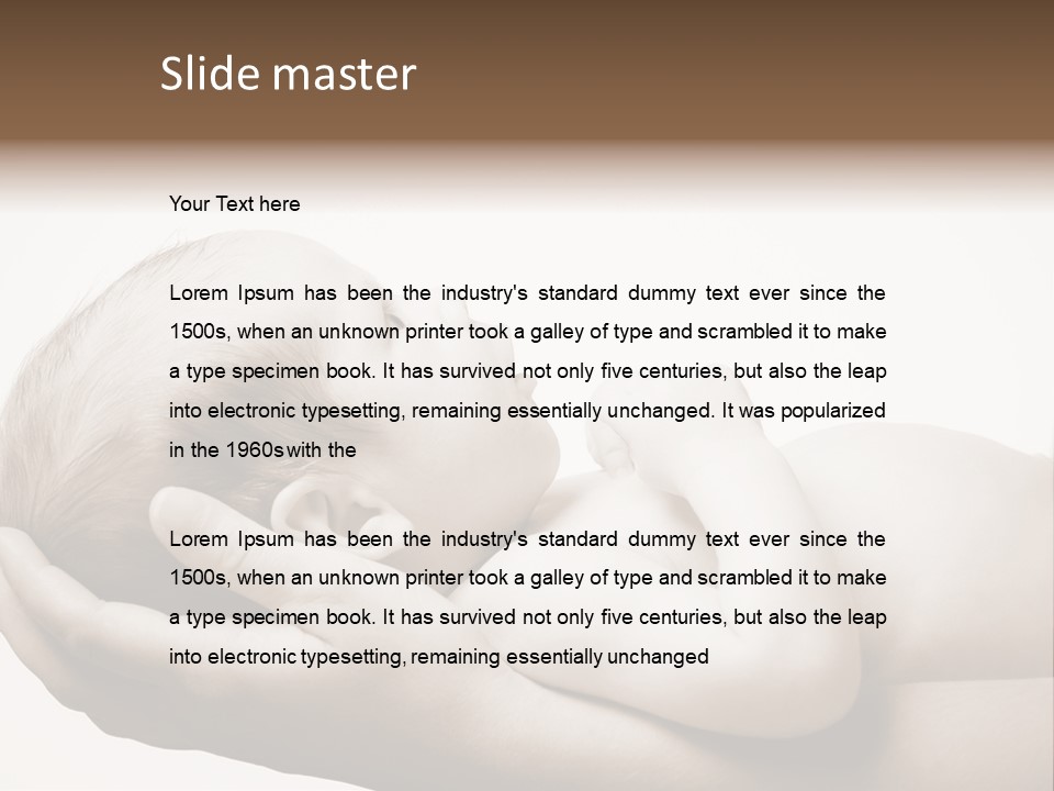 A Person Holding A Baby In Their Hands PowerPoint Template