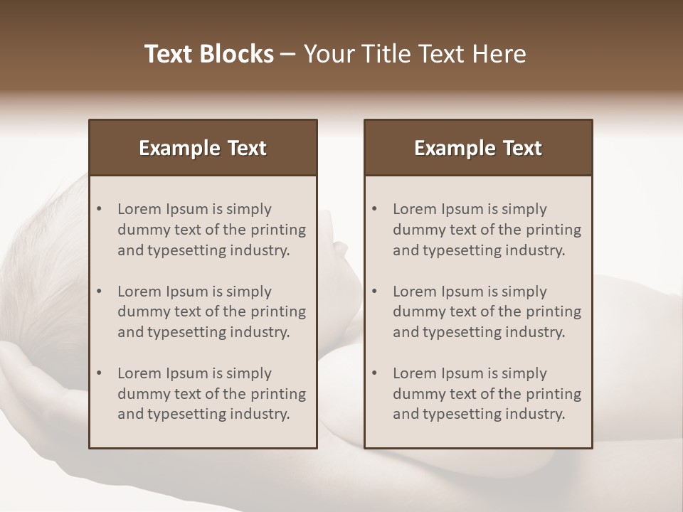 A Person Holding A Baby In Their Hands PowerPoint Template