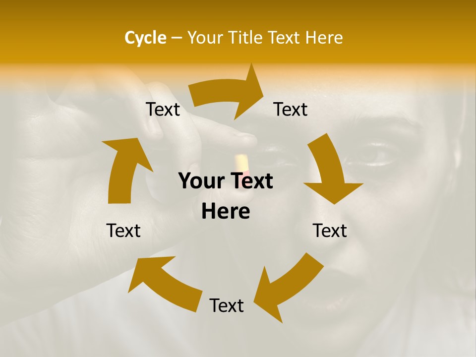 A Woman Holding A Pill Pill In Front Of Her Face PowerPoint Template