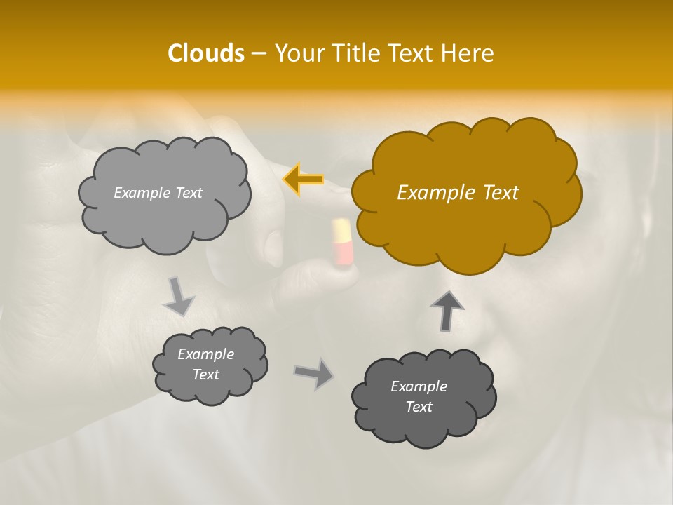A Woman Holding A Pill Pill In Front Of Her Face PowerPoint Template