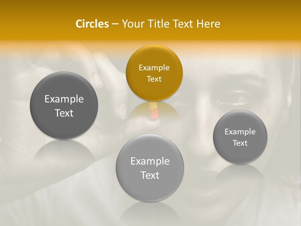 A Woman Holding A Pill Pill In Front Of Her Face PowerPoint Template