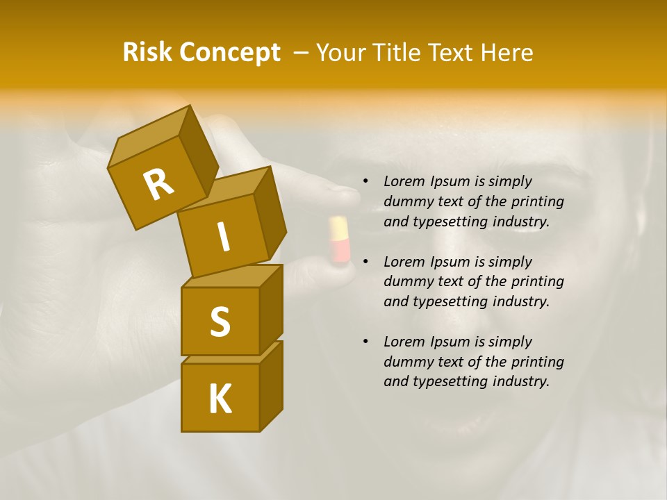 A Woman Holding A Pill Pill In Front Of Her Face PowerPoint Template