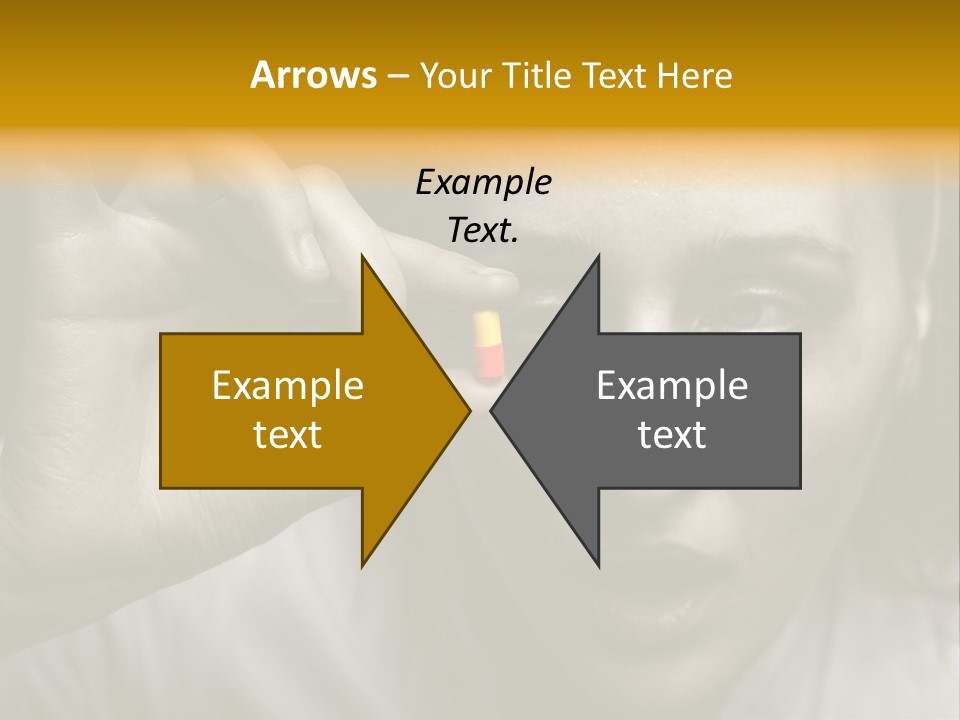 A Woman Holding A Pill Pill In Front Of Her Face PowerPoint Template