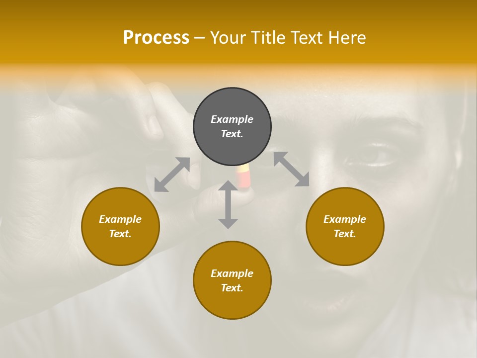 A Woman Holding A Pill Pill In Front Of Her Face PowerPoint Template