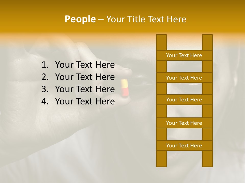 A Woman Holding A Pill Pill In Front Of Her Face PowerPoint Template
