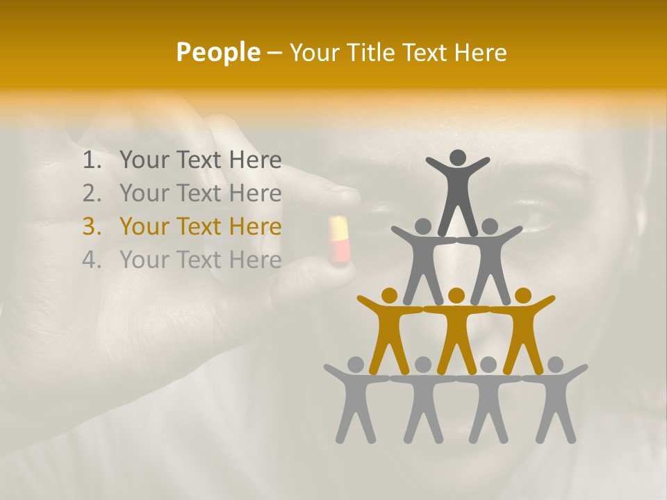 A Woman Holding A Pill Pill In Front Of Her Face PowerPoint Template