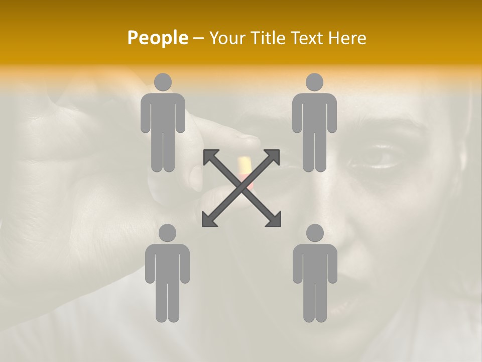 A Woman Holding A Pill Pill In Front Of Her Face PowerPoint Template